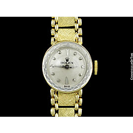 1960's ROLEX Vintage Ladies 14K Gold & Diamond Watch