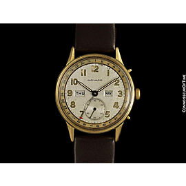 1940's MOVADO Vintage Triple Calendar "FDR's Watch" - 14K Gold