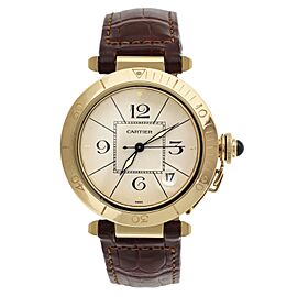 Cartier Pasha White Dial Yellow Gold Case Automatic