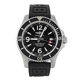 Breitling Superocean 42 Black Dial Rubber Strap Watch