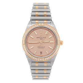 Breitling Chronomat Pink Dial Stainless Steel Rose Gold Watch