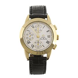 Omega Louis Brandt Chronograph White Dial Yellow Gold 38mm
