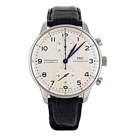 IWC Portugieser Chronograph Silver Blue Dial Stainless Steel Watch