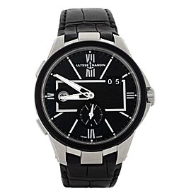 Ulysse Nardin Executive Dual Time Black Stainless Steel Watch