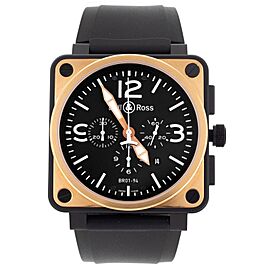 Bell & Ross BR01-94 Chronograph Black Dial Rose Gold PVD Steel
