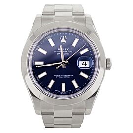 Rolex Datejust Stainless Steel Blue Dial Oyster Bracelet 40mm