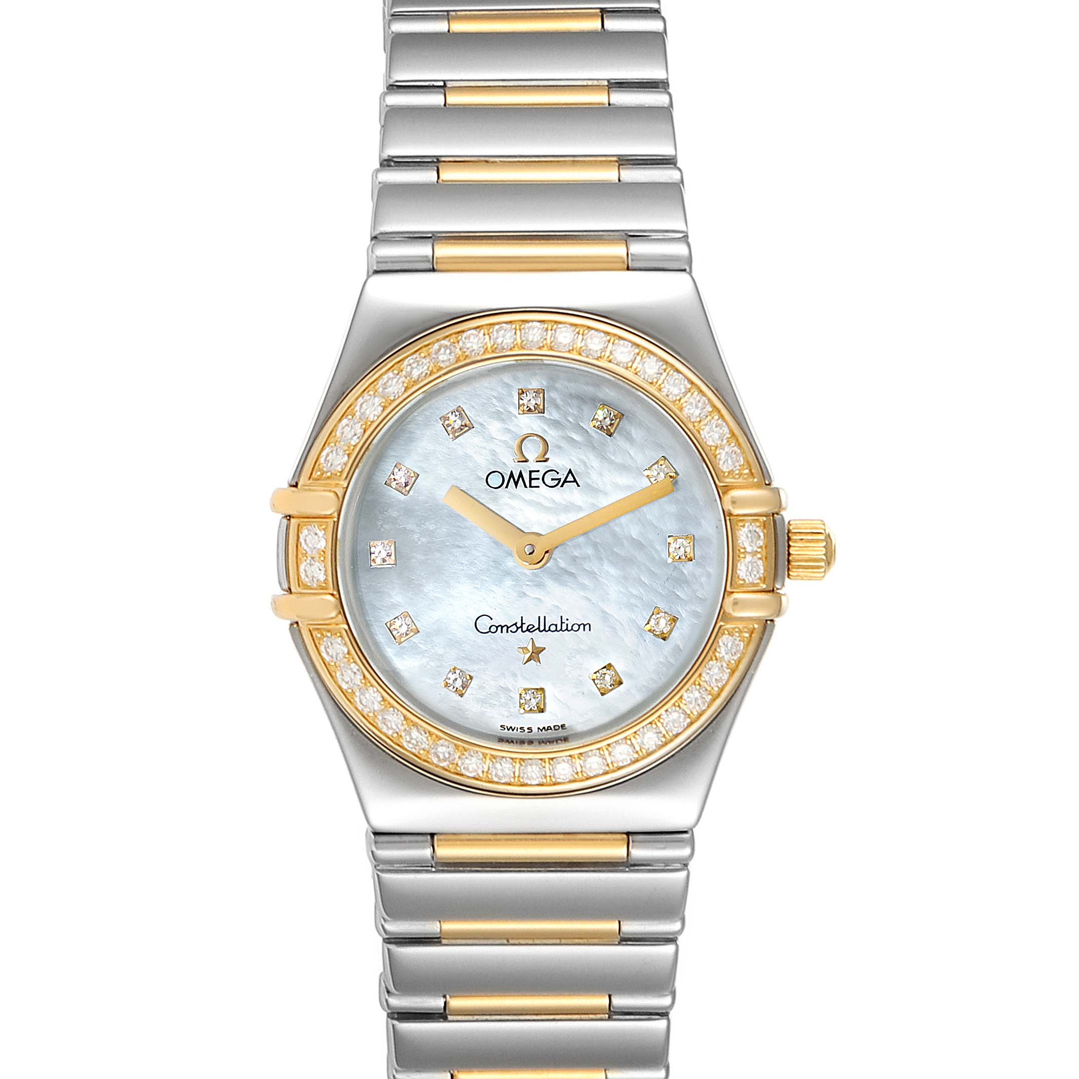 omega gold diamond watch