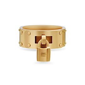 Hermes 18K Yellow Gold Belt Buckle Ring Size 6.25