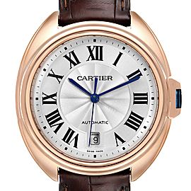 Cartier Cle 18K Rose Gold Automatic Mens Watch WGCL0004