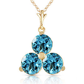 0.75 CTW 14K Solid Gold All That Jazz Blue Topaz Necklace