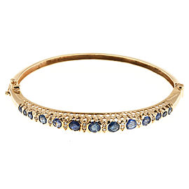 14K Yellow Gold with 2.10ct Sapphire and 0.06ct Diamond Bangle Bracelet