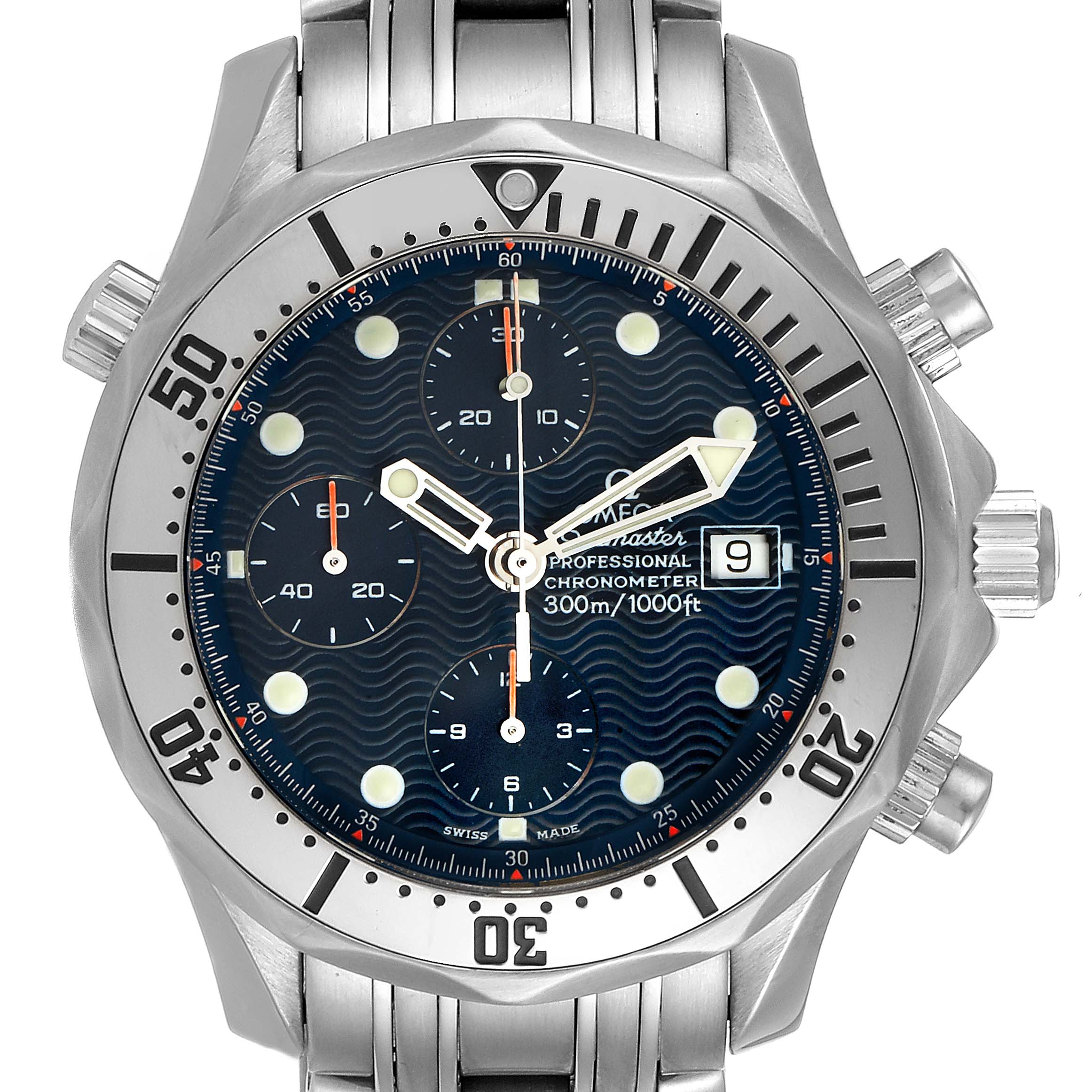 omega seamaster chronograph blue