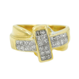 Yellow Gold Diamond Womens Ring Size 7