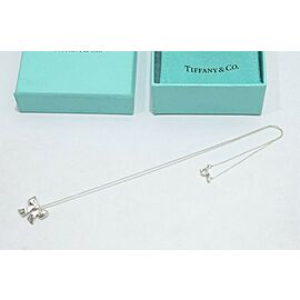 Tiffany & Co Sterling Silver Mini Ribbon Bow Pendant Necklace Lxmda-189