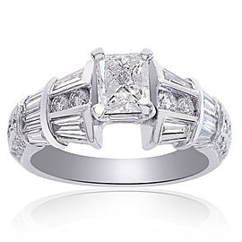 14K White Gold 1.90ct Diamond Engagement Ring Size 6