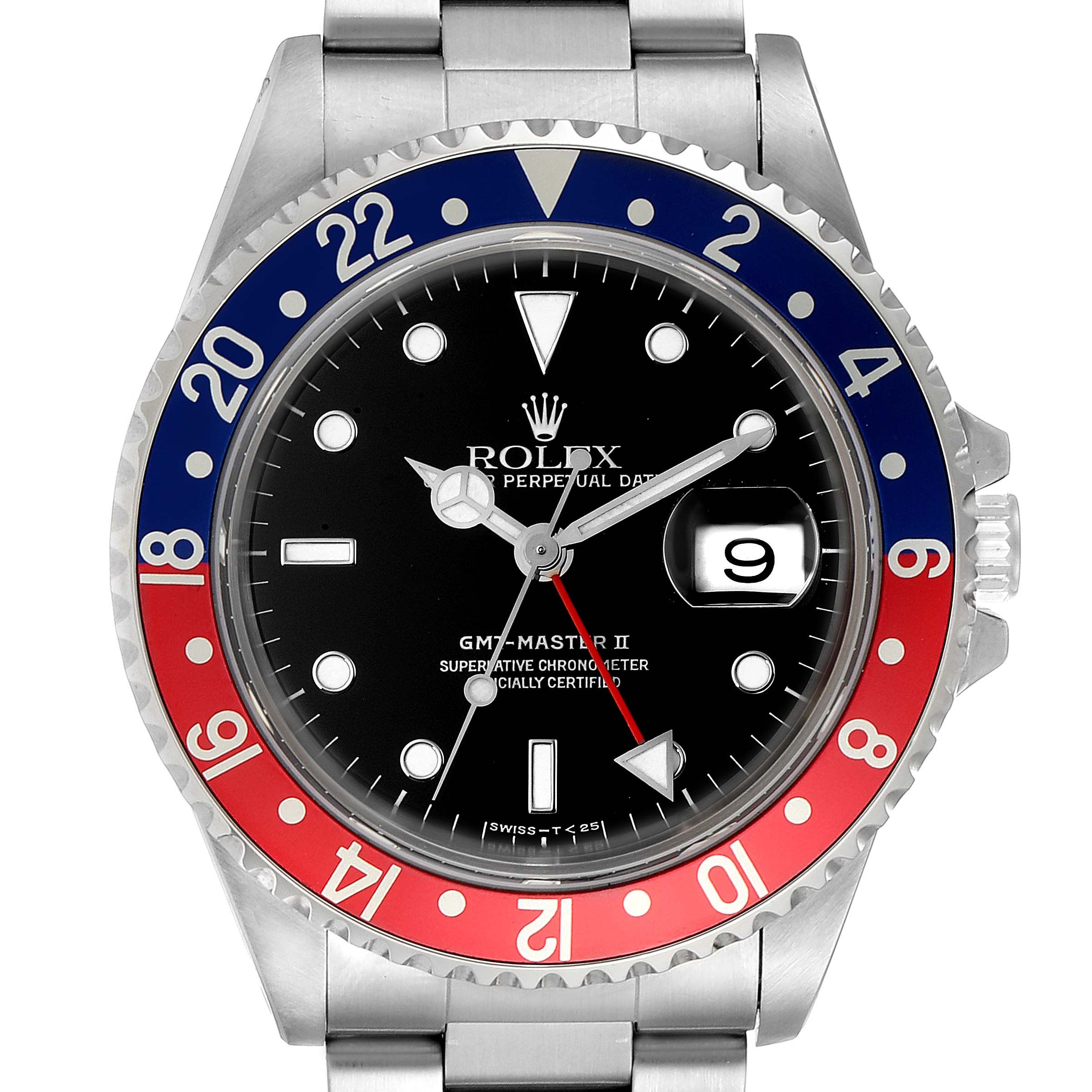 watch with red and blue bezel