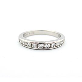 Tiffany & Co. 950 Platinum with 0.33ctw Diamond Eternity Wedding Band Ring Size 7.5