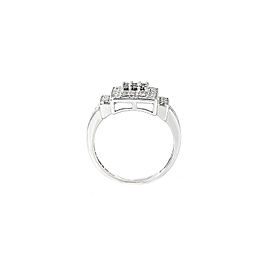 14K White Gold 0.70 Ct H-I SI2 Diamond Sapphire Ring 3.6 Gr Ring Size 7.25