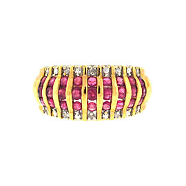 10k Yellow Gold Ruby And Diamond Ring
