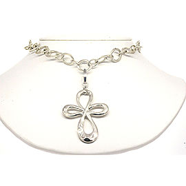 Robert Lee Morris Studi RML Cross & Toggle Chain Necklace Sterling Silver 18.5"