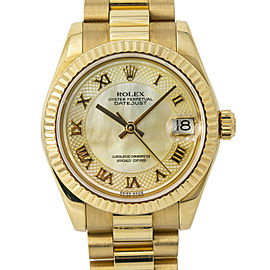 Rolex Datejust President 178278 With Papers 18K Gold MOP Roman Dial 31mm