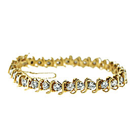14k Yellow Gold Diamond Tennis Bracelet Approx. 5.4 Cts.