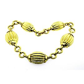 David Webb Choker Necklace 18k Yellow Gold 14.5" 5 Station Link Chain