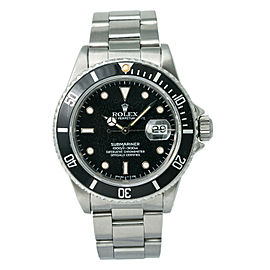 Rolex Submariner 16800 Men's Automatic Watch Patina Black Dial 40MM with Paper