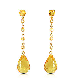 23 CTW 14K Solid Gold I Come In Peace Citrine Earrings