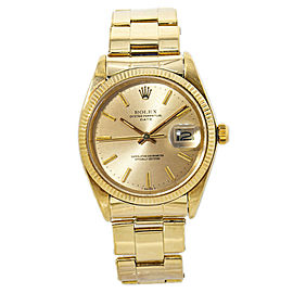 Rolex Date 1503 18K Gold Oyster Bracelet Unisex Automatic Watch 34MM