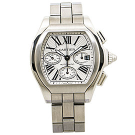 Cartier Roadster 3405 W6206019 Automatic Men Watch Silver Dial 43mm Box & Paper
