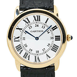 Cartier Ronde Solo 2988 W6700455 Men's Quartz Watch 18K YG Silver Dial 36MM