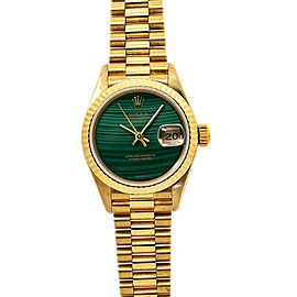 Rolex Datejust Rare Malachite Dial With 18k President Watch 26mm