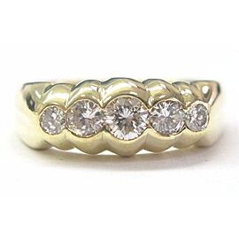 18Kt Men's 5-Stone Diamond Yellow Gold Ring 0.87Ct