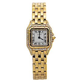 Cartier Panthere 18K YG Factory Diamond Bezel Quartz Ladies Watch 22mm