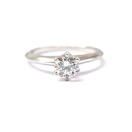 Tiffany & Co Platinum Round Diamond Solitaire Ring 0.48Ct E-VS1