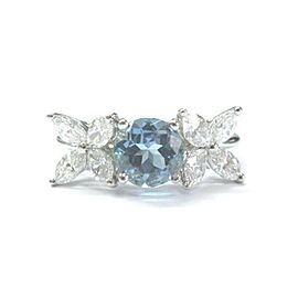 Tiffany & Co Aquamarine & Diamond Ring Platinum 950 VICTORIA COLLECTION 2.32Ct