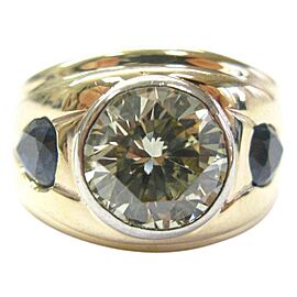 NATURAL Fancy Yellow Diamond Sapphire Jewelry Ring SOLID Yellow Gold