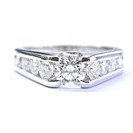18Kt Round Cut Diamond Tension Setting White Gold Engagement Ring D-SI1