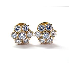 22Kt Round Diamond Flower Stud Earrings