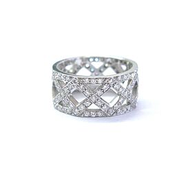 Tiffany & Co. Platinum Braided Diamond WIDE Band Ring