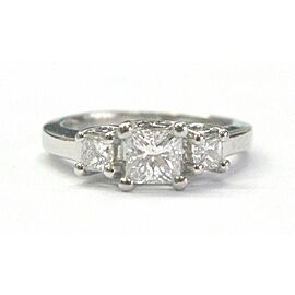 Platinum Three-Stone Princess Cut Diamond Engagement Ring