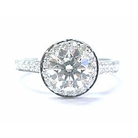Tiffany & Co Embrace Round Diamond Engagement Ring Platinum 950 1.23Ct+.22Ct