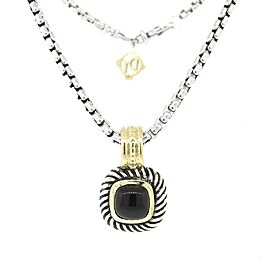 David Yurman Sterling Silver and 14k Yellow Gold Albion Onyx Pendant Necklace