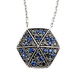 Stephen Webster 18K White Gold with Blue Sapphire & 0.49ct Black Diamond Necklace