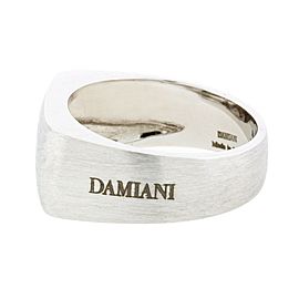 Damiani Men's diamond ring in 18 karat white gold, size 10.25.