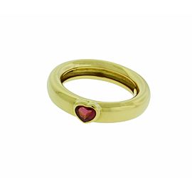 TIFFANY & CO pink tourmaline heart ring in 18k yellow gold size 6