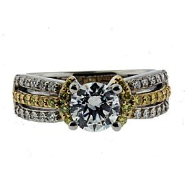 A Jaffe ME1288 18k white & yellow gold diamond engagement ring fits 1carat SZ 7