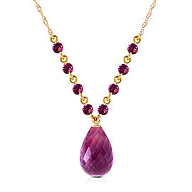 11.5 CTW 14K Solid Gold This Is Right Amethyst Necklace