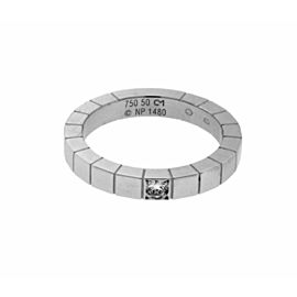 Cartier Lanieres diamond 18k white gold band ring size 50 (US 5.25)